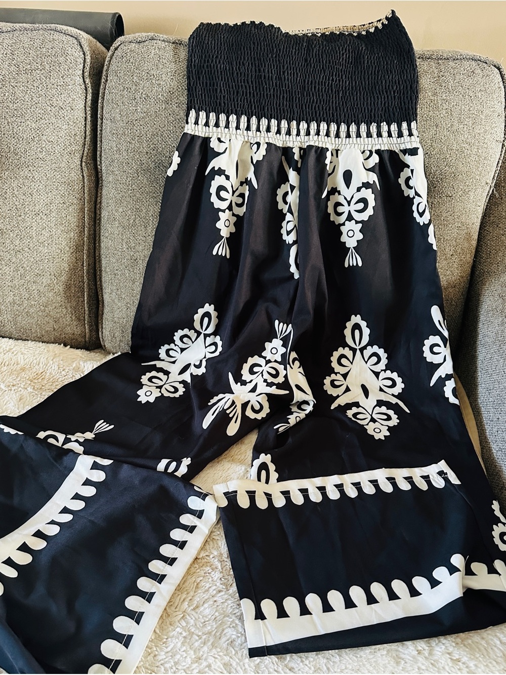 Black & White Strapless Jumsuit